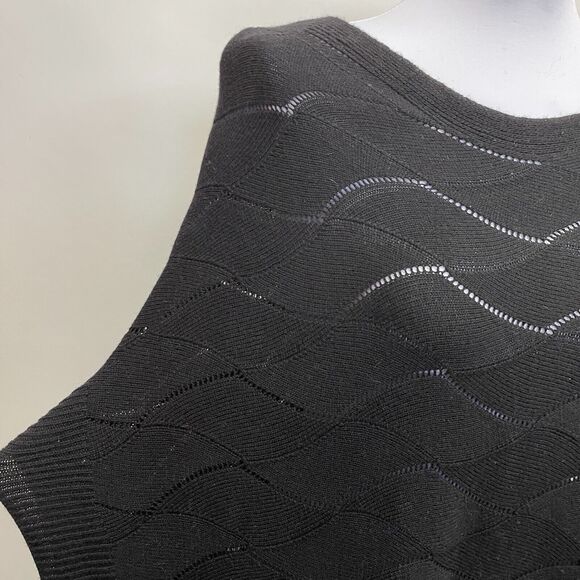 Black Pepper Women's Poncho Cowl Scoop Neckline Sweater Small Medium Black - Picture 3 of 10